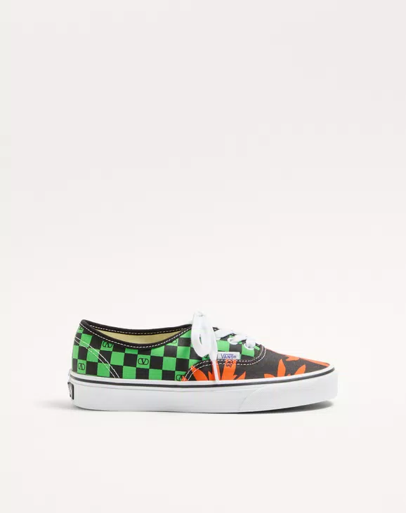 Valentino Garavani And Vans Low-Top Fabric Trainer With VLogo Checkerboard Print And Tropical Leaves Print - Image 1